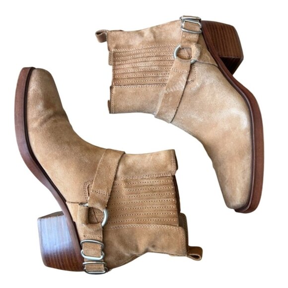 Sam Edelman Bellamie Suede Riding Heel Biker Boots Harness Size: 9 - Picture 8 of 8